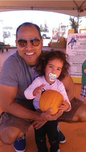 Lucas Huizar and his daughter