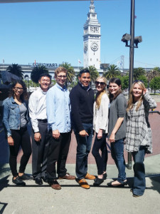 Sheppard Mullin attorneys Lien Payne (far left) and Morgan Forsey (far right) with 2015 summer associates Daniel Fong, Henry Rouse, Andres Cantero, Amanda Beckwith, Kristina Martinez