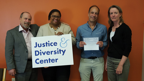 From left, Daniel Mogin, BASF/JDC Executive Director Yolanda Jackson, Adam Belsky and JDC’s Mairi McKeever